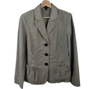 Lafayette 148 Linen Silk Ruched Blazer